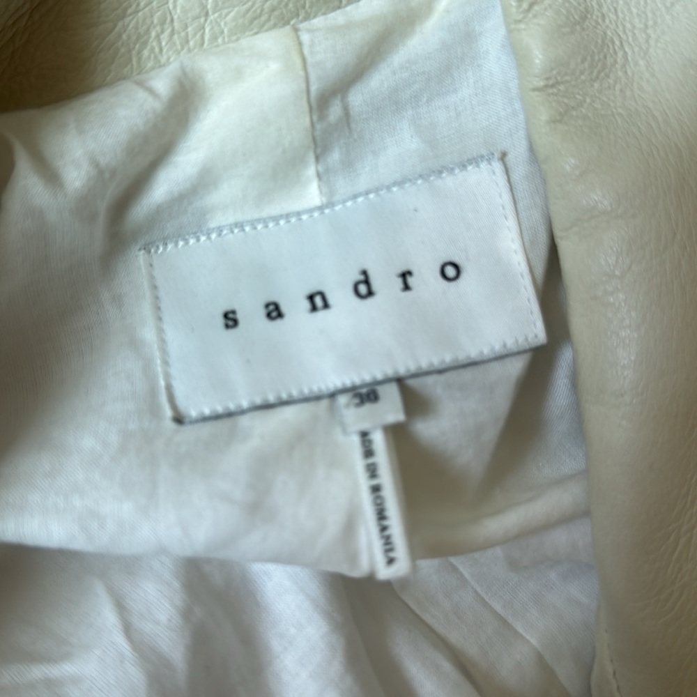 Sandro Coat With Leather Detail - Picture 8 of 9